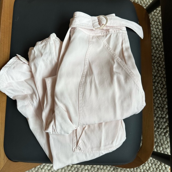 Jonathan Simkhai Light Pink Crepe Cargo Pants - Picture 4 of 12